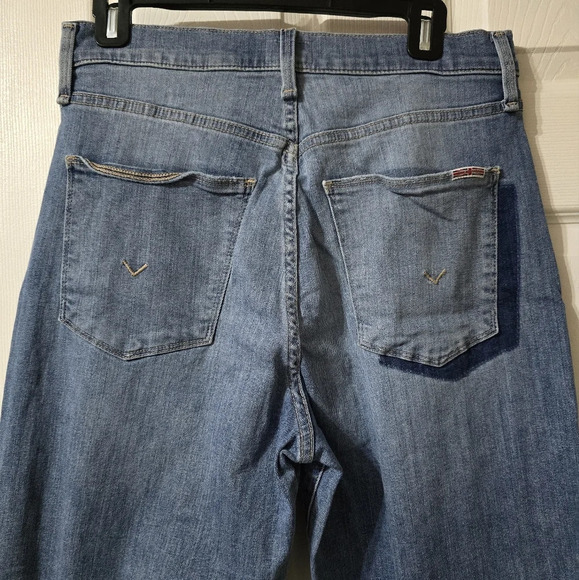 Hudson Kass Stella Straight Crop Light Wash Jeans, Frayed Hem, High Rise, EUC! - Picture 9 of 13